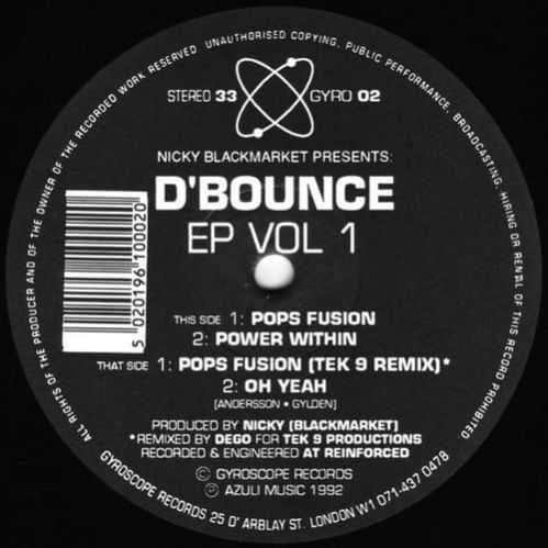 Nicky Blackmarket - D'Bounce EP Vol. 1 Nicky Blackmarket - D'Bounce EP Vol. 1