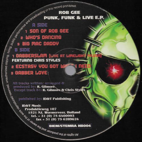Rob Gee - Punk, Funk & Live E.P.