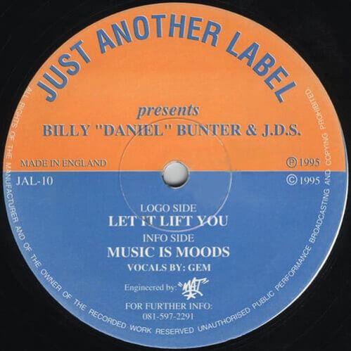 Billy "Daniel" Bunter & J.D.S. - Let It Lift You / Music Is Moods Billy "Daniel" Bunter & J.D.S. - Let It Lift You / Music Is Moods